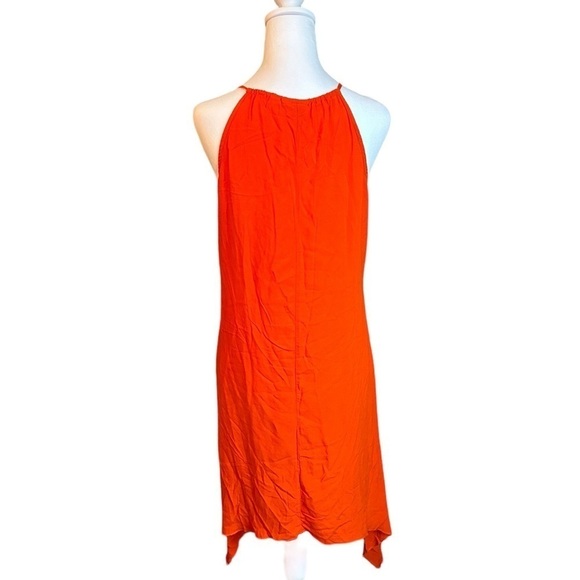 New York & Company Orange Halter Midi Dress Size M - Picture 3 of 17